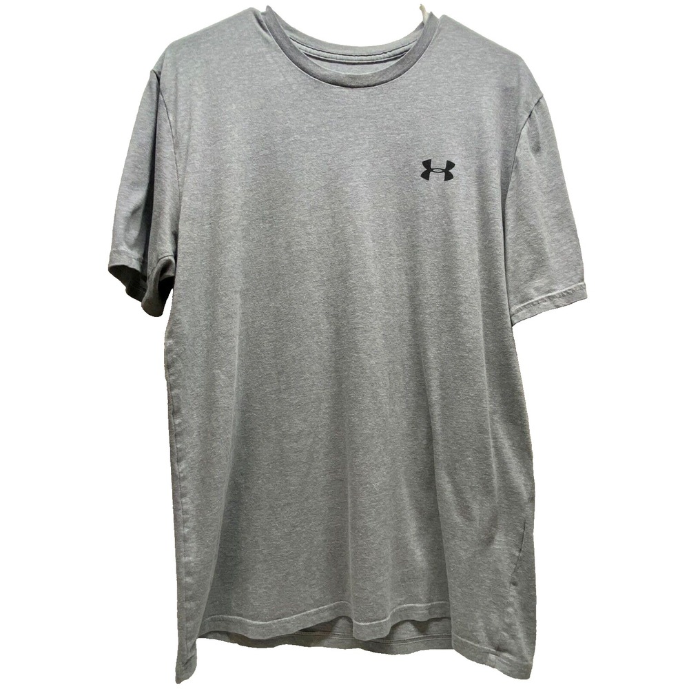Under Armour T-Shirt Men's Medium Grey Heather Heat Gear Loose Fit Activewear GC